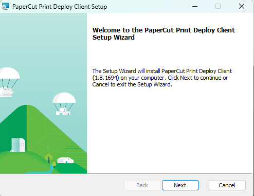 Print Deploy setup wizard